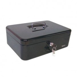 CAJA P/DINERO 26.2X19.2X8.2CM. SEGURO,2 LLAVES. ACERO NG/GR