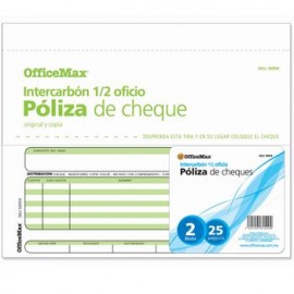 PÓLIZA CHEQUE INTERCARBON 1/2OFICIO 50 HOJAS