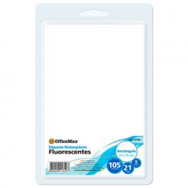 Etiqueta rectangular fluorecente 2.5 x 7.6cm 10 5 piezas