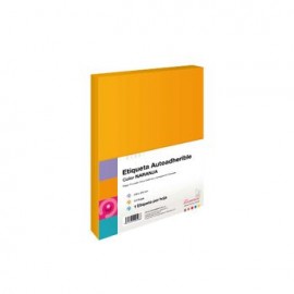 ETIQUETA AUTOADHERIBLE NARANJA CARTA 50 HJS