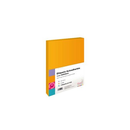 ETIQUETA AUTOADHERIBLE NARANJA CARTA 50 HJS