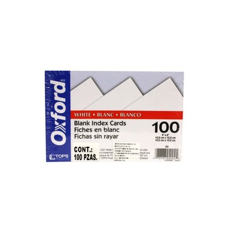 Tarjeta Indice Oxford Blanca 4x6" 10 0 Piezas