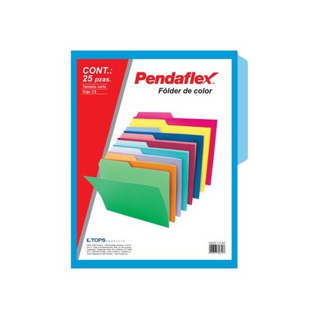 FOLDER AZUL INTENSO CARTA PENDAFLEX 25PZ DOBLE TONALIDAD
