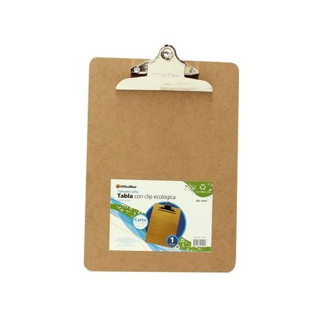 TABLA DE MADERA CON CLIP METÁLICO.TAMAO CARTA DE 21.5X 28MM