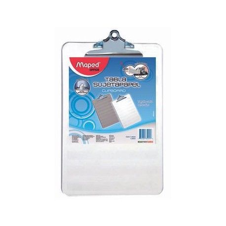 TABLA AGARRAPAPEL CARTA TRANSPARENTE CON CLIP MAPED