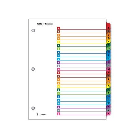 SEPARADOR ALFABETICO A-Z ONE STEP CEJAS MULTICOLOR