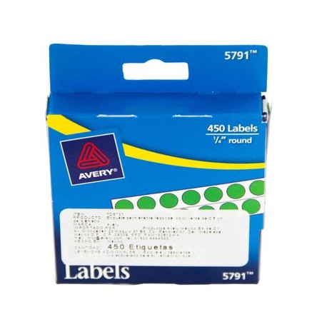 Etiqueta Circular Verde 450Pz Con Aplicador