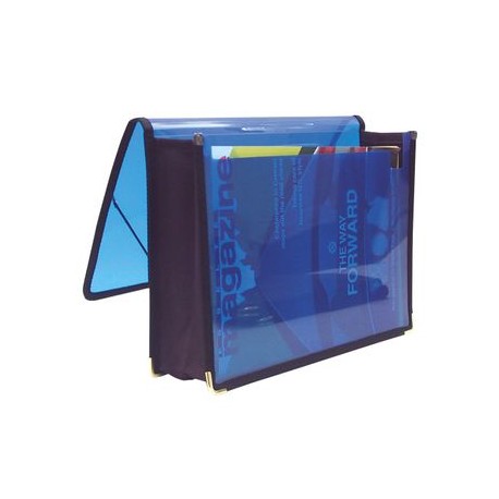 Portafolio Expandible Carta Con Fuelle Trasl Col Azul Y Humo