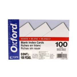 Tarjeta Indice Oxford Blanca 4x6" 10 0 Piezas