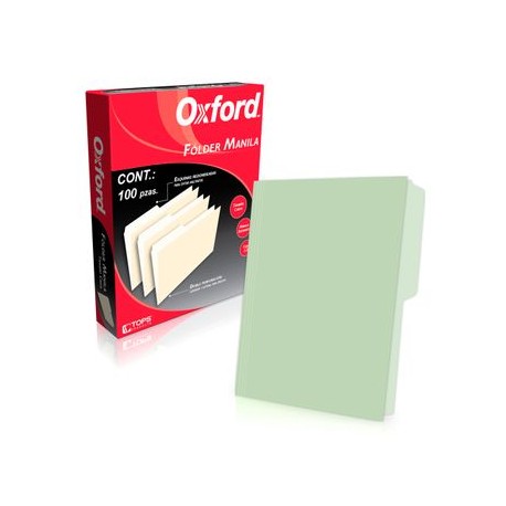 FOLDER VERDE CARTA OXFORD 10 0 PZ 179GRS