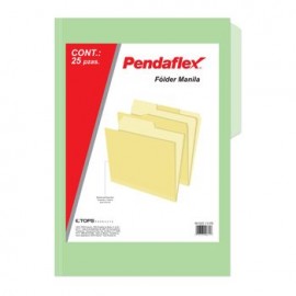FOLDER VERDE OFICIO PENDAFLEX 25PZ 179GRS