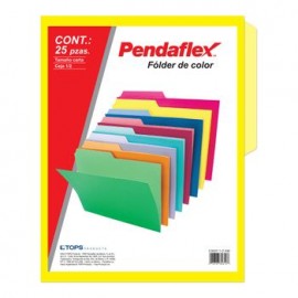 FOLDER AMARILLO CARTA PENDAFLEX 25PZ DOBLE TONALIDAD
