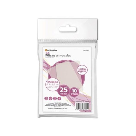 MICA EXTRARIGIDA OMX 6.5X9.5CM 10 MM 25P
