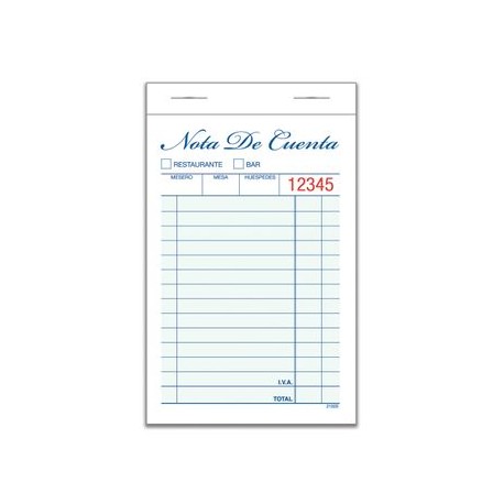 COMANDA RESTAURANTE 3BLOCKS 10 0 HJS PAPEL BOND SIN PERFORAC