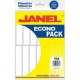 ETIQUETA ECONOPACK BLANCA FILE 20X105MM 168PZA/PQTE JANEL