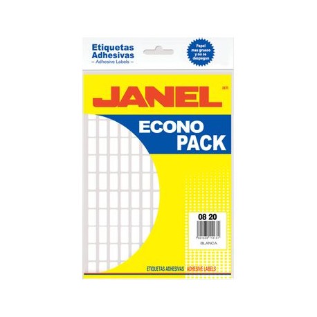 ETIQUETA BLANCA ECONOPACK 08X20MM 1512 PZA/PQTE JANEL