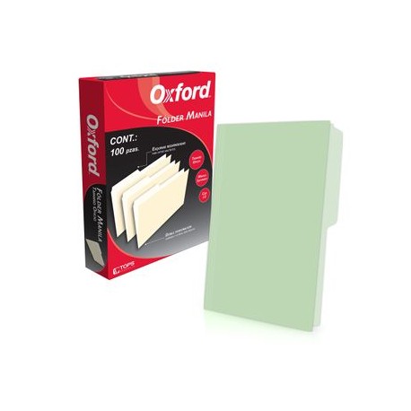Folder Verde Oficio Oxford 10 0 Pz 179Grs