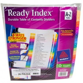 SEPARADOR A-Z Pestañas COLORES READY INDEX AVERY