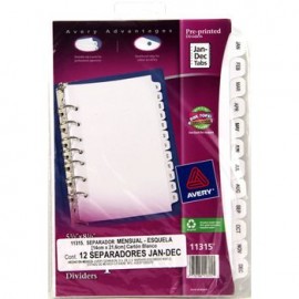 SEPARADOR PREDISEADO MENSUAL ENE-DIC 1 JUEGO