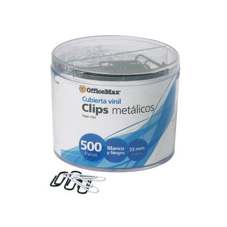 CLIPS BLANCO Y NEGRO DE 33MM CON 500 PIEZAS