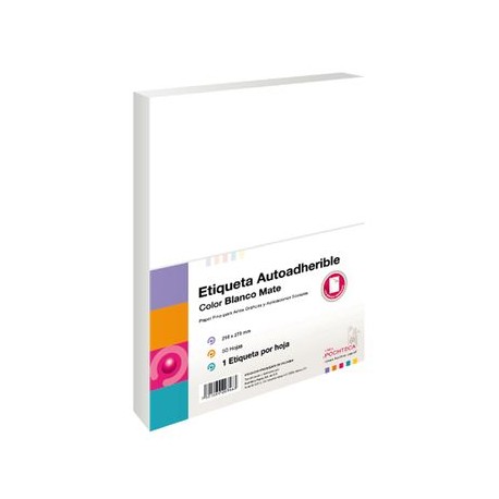 ETIQUETA AUTOADHERIBLE CARTA BLANCA 50 PZ