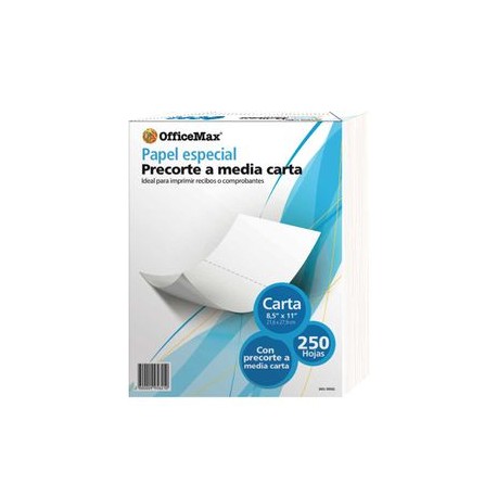 Papel Especial con Precorte a Media Carta TC Paquete de 250H