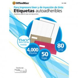 ETIQUETA BLANCA 1 3/4X 1/2"OMX PAQ CON 50 H 4000piezas