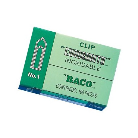 Clips Cuadradito Baco N° 1 Caja Con 100 Piezas