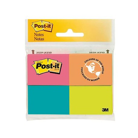 Mini Notas Post-it 1.5x2" 4 Blocks de 50 hojas cada uno