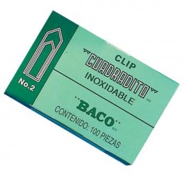 Clips Cuadradito Baco N°2 Caja Con 100 Piezas