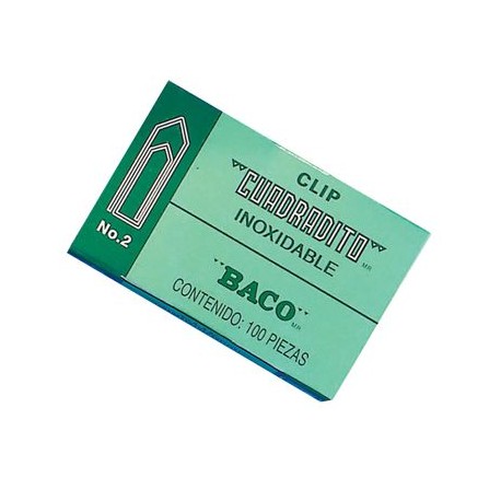 Clips Cuadradito Baco N°2 Caja Con 100 Piezas