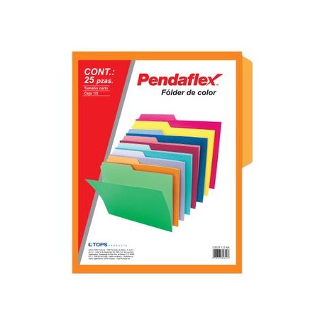 FOLDER NARANJA CARTA PENDAFLEX 25PZ DOBLE TONALIDAD