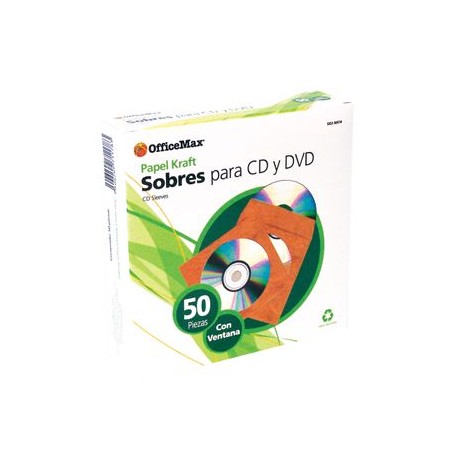 Sobre Para CD OfficeMax Kraft Caja 50 Piezas