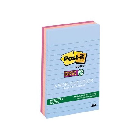 NOTAS RECICLADAS TERRA 4X6" 3PK 90 HOJAS con U