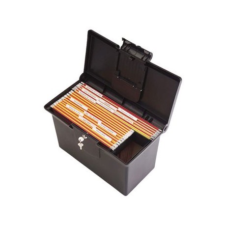 Archivero Organifile de Plástico Tamaño Oficio con Llave Negro