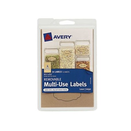 Etiquetas removible kfart 28x57 cm 24 piezas