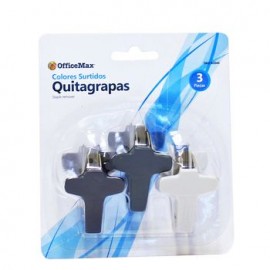 QUITAGRAPAS con CUERPO Metálico Y ASAS D/Plástico COLORES 3PZ