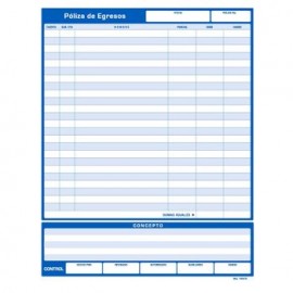 Póliza de Egresos 2 blocks de 50 hojas tamaño carta