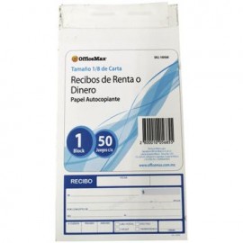 Recibo de Renta/Dinero Autocopiante 2 Blocks de 25 Juegos