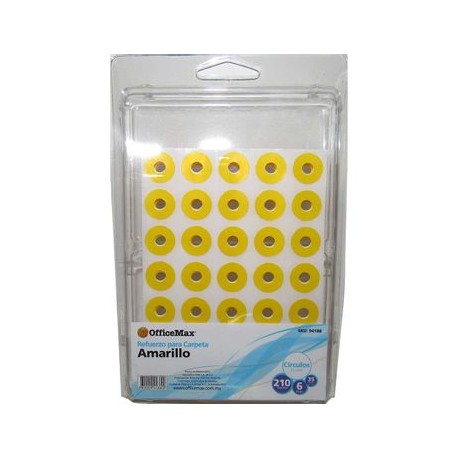 Refuerzo para carpeta vinil color amarillo de 15 210 piezas