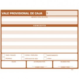 Vale Provisional 1/4 carta, 4 blocks de 50 hojas