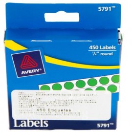 Etiqueta Circular Verde 450Pz Con Aplicador