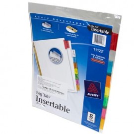 SEPARADOR BLANCO CARTON 8 Pestañas MULTICOLOR INSERTABLE