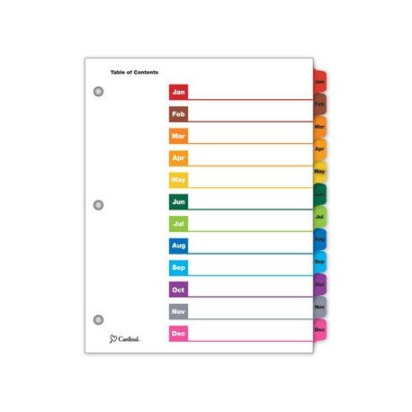 SEPARADOR MENSUAL ENE-DIC ONESTEP CELAS MULTICOLOR