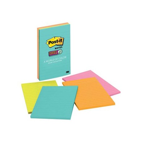 Notas Adhesivas Post-It SS Miami 4x6 3 Piezas