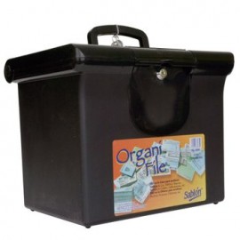 Archivero Organifile de Plástico Carta con Llave Negro
