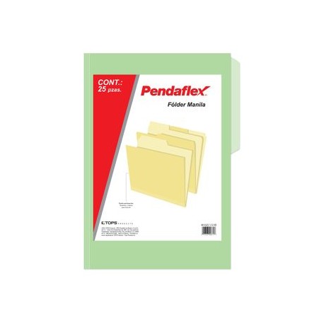 FOLDER VERDE OFICIO PENDAFLEX 25PZ 179GRS