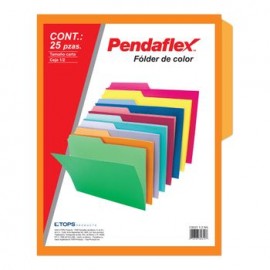 FOLDER NARANJA CARTA PENDAFLEX 25PZ DOBLE TONALIDAD
