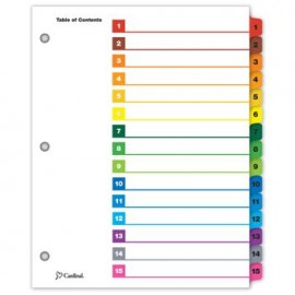 SEPARADOR 15 DIVISIONES Pestañas MULTICOLOR ONESTEP