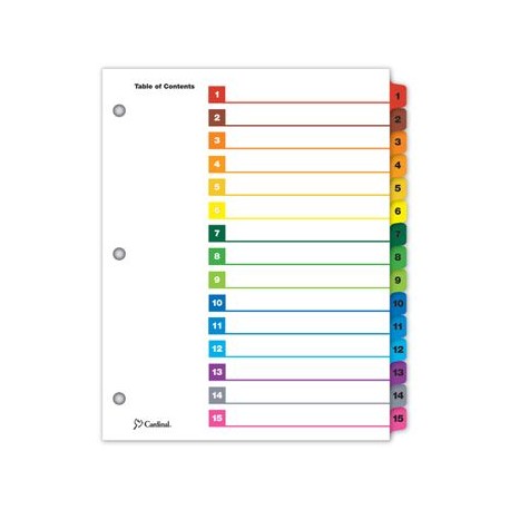 SEPARADOR 15 DIVISIONES Pestañas MULTICOLOR ONESTEP